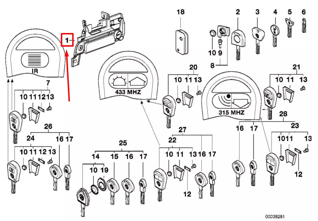 NEW BMW Z3 COUPE E36 FRONT LEFT DOOR EXTERIOR HANDLE 51218401623 8401623