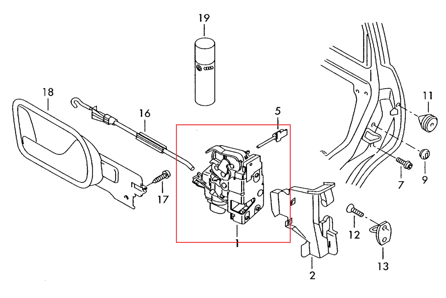 new volkswagen caddy 2k front left door lock lhd 3d1837015ap original