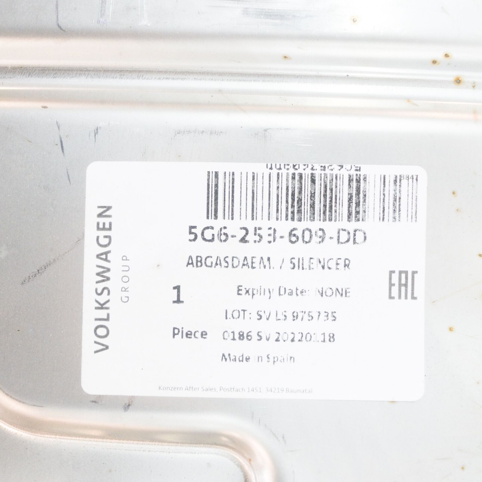 new volkswagen golf mk7 clubsport s exhaust rear silencer 5g6253609dd original