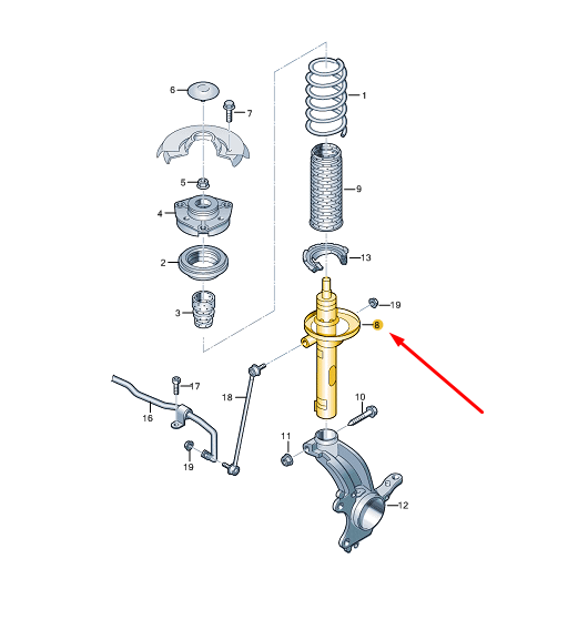 new cupra formentor front shock absorber 5ff413032a original