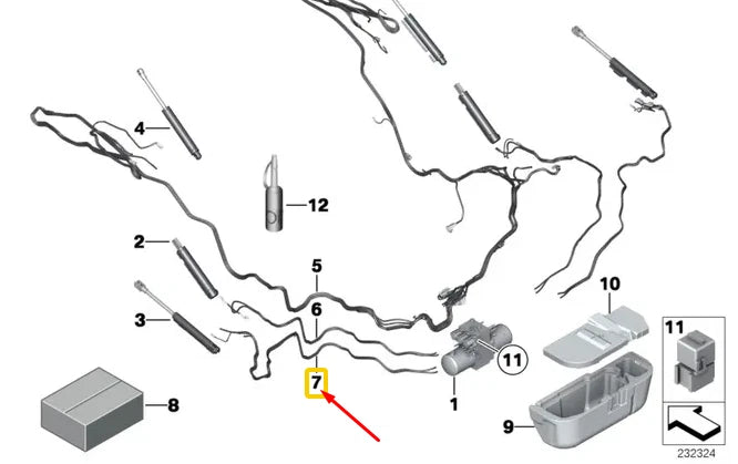 NEW BMW Z4 E89 HARDTOP LINKAGE MODULE LEFT HYDRAULIC LINE 54377223329 ORIGINAL