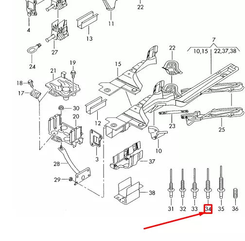 NEW AUDI TT FV MK3 POP-RIVET WITH SEALING WASHER N90716403 ORIGINAL