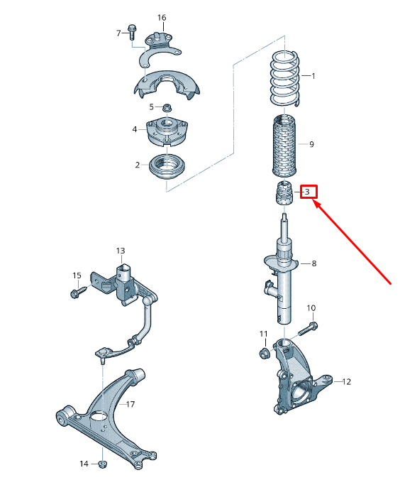 new audi q3 8u front shock absorber rubber stop 5n0412303d original