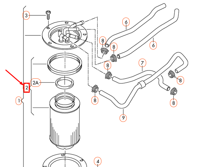 NEW AUDI TT 8J FILTER ELEMENT WITH GASKET 3C0127434 ORIGINAL