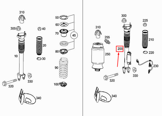new mercedes-benz gle coupe c292 rear shock absorber a2923201100 original