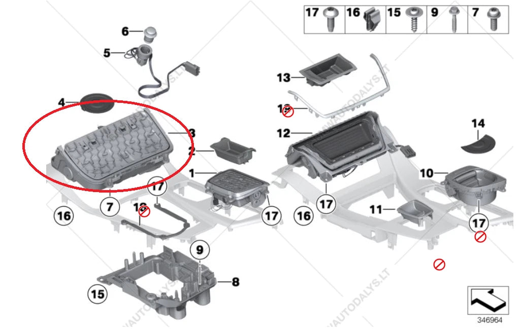 NEW BMW 5 F10 CENTER CONSOLE CUP HOLDER 9241714 51169241714 2012 ORIGINAL