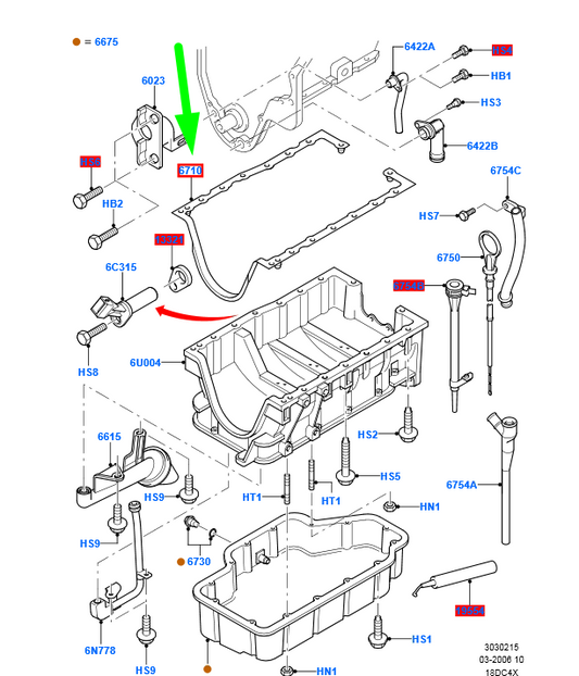 new ford focus mk2 oil pan gasket 1078498 xs4q-6710-ae original