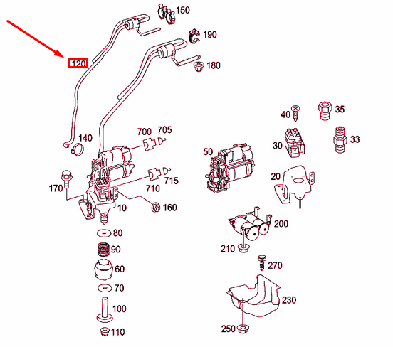 NEW MERCEDES-BENZ ML W164 COMPRESSOR FILTER A1643200169 ORIGINAL