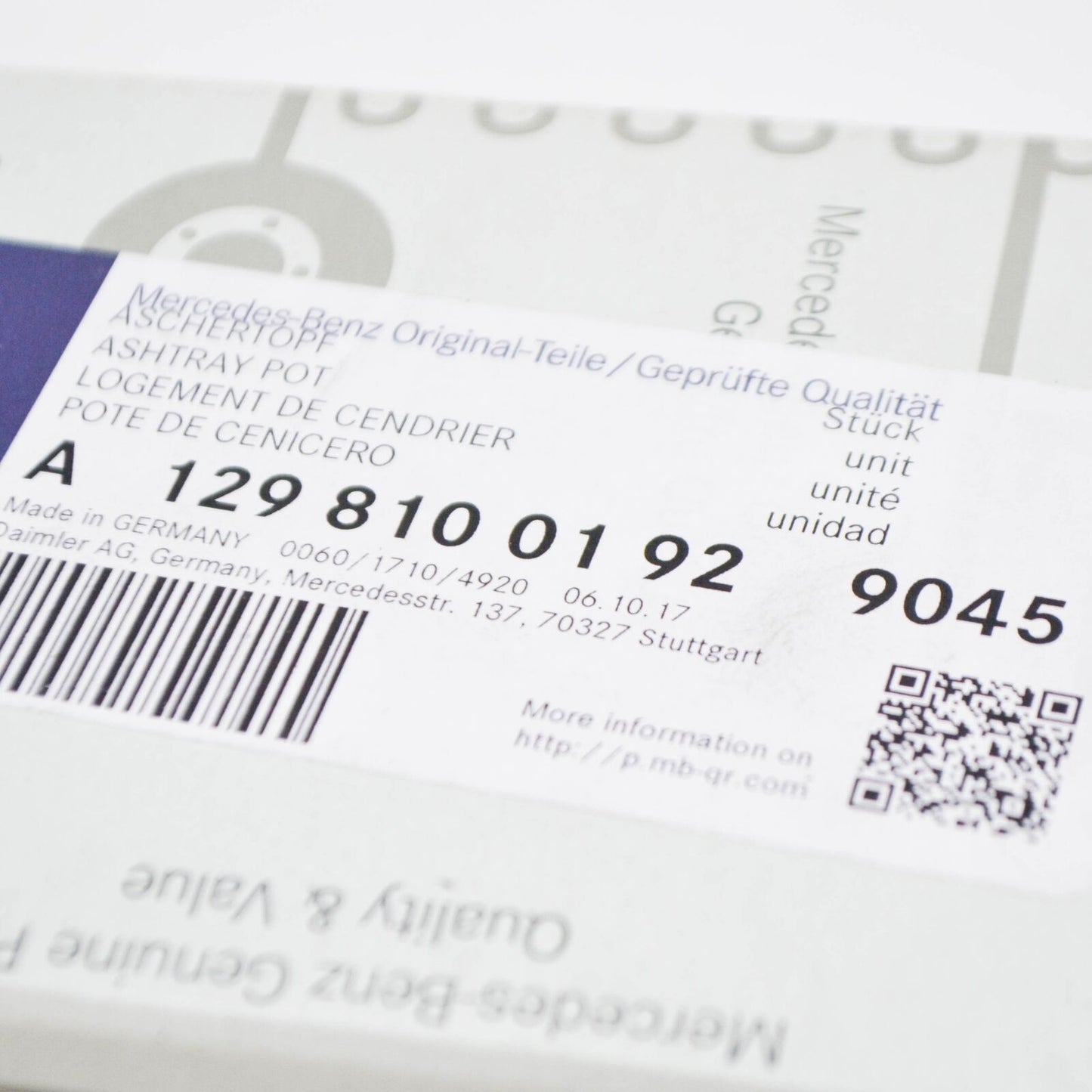 NEW MERCEDES-BENZ SL R129 ASHTRAY SLIDE A12981001928F33 2001 ORIGINAL