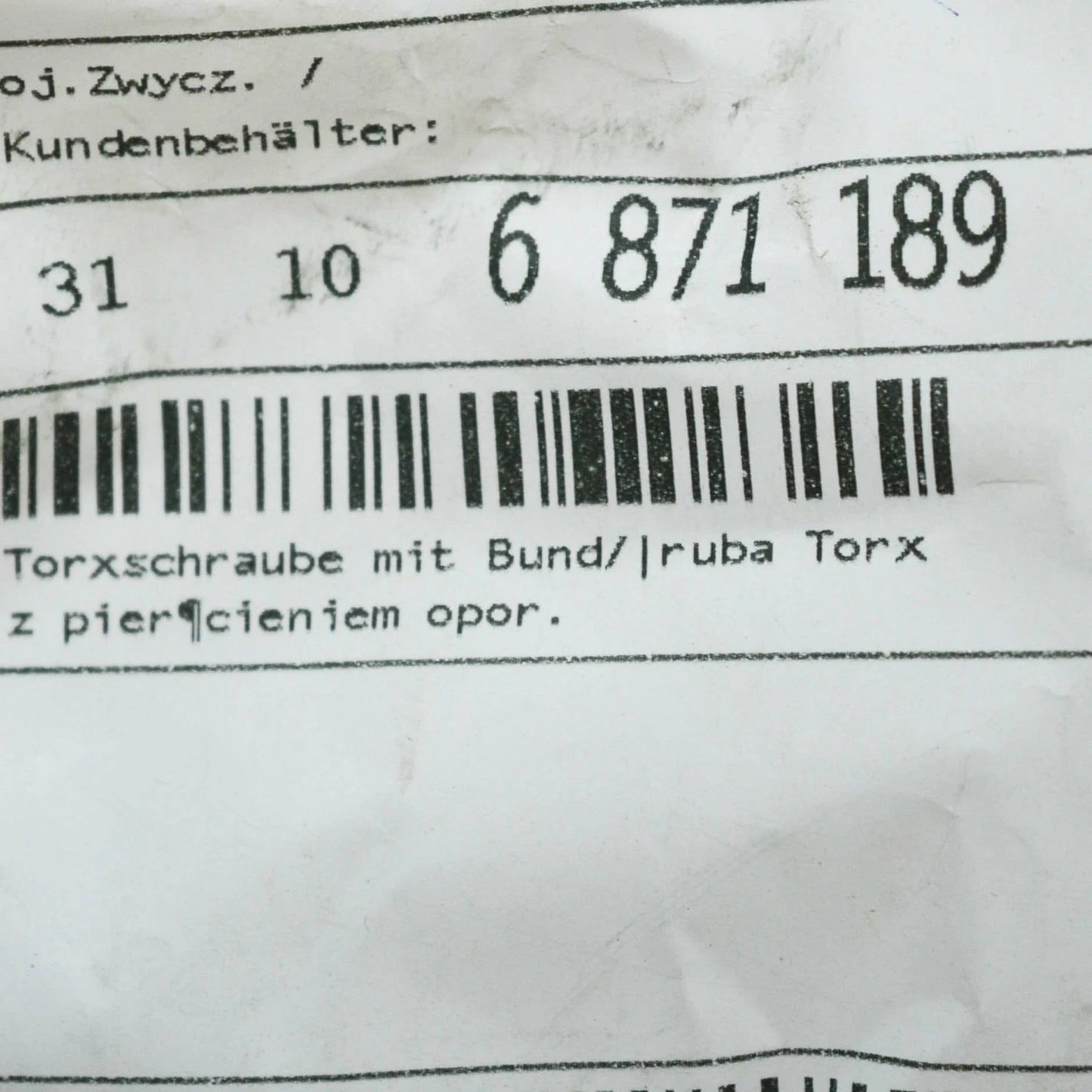 NEW BMW 5 G30 FRONT AXLE WISHBONE BOLT M14X137X1.5 31106871189 ORIGINAL