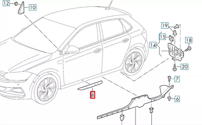 NEW VW POLO MK5 6R FRONT DOOR SILL SCUFF PLATE TRIM 6C4853537CWU6 ORIGINAL