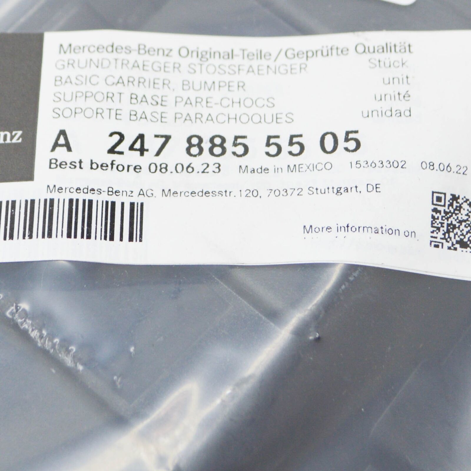 NEW MB GLB X247 FRONT LEFT UPPER BUMPER FACE BAR CARRIER A2478855505 ORIGINAL