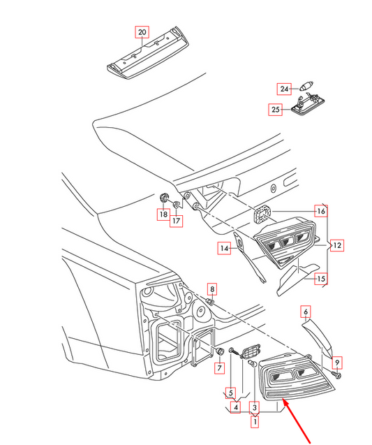 new audi a8 d4 rear left taillight 4h0945095m original