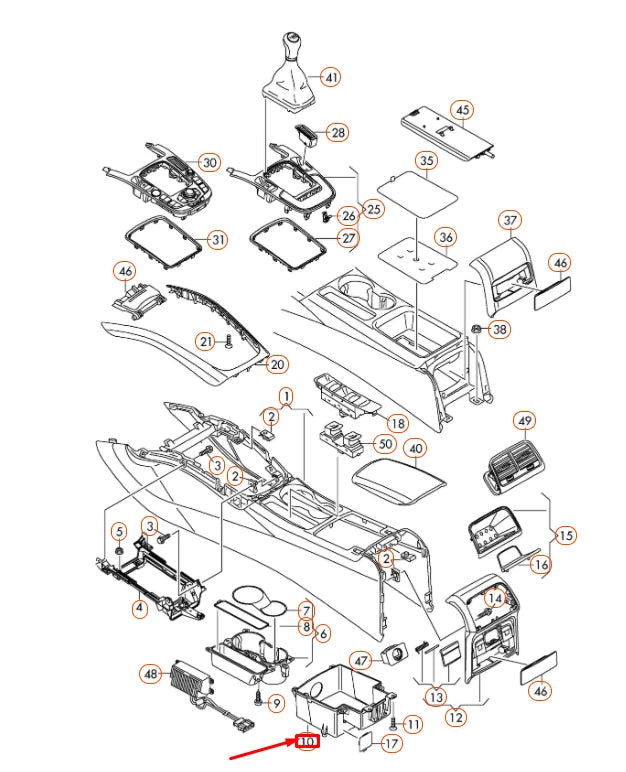 NEW AUDI A4 B8 CENTRE CONSOLE STOWAGE COMPARTMENT 8K0864981D4PK
