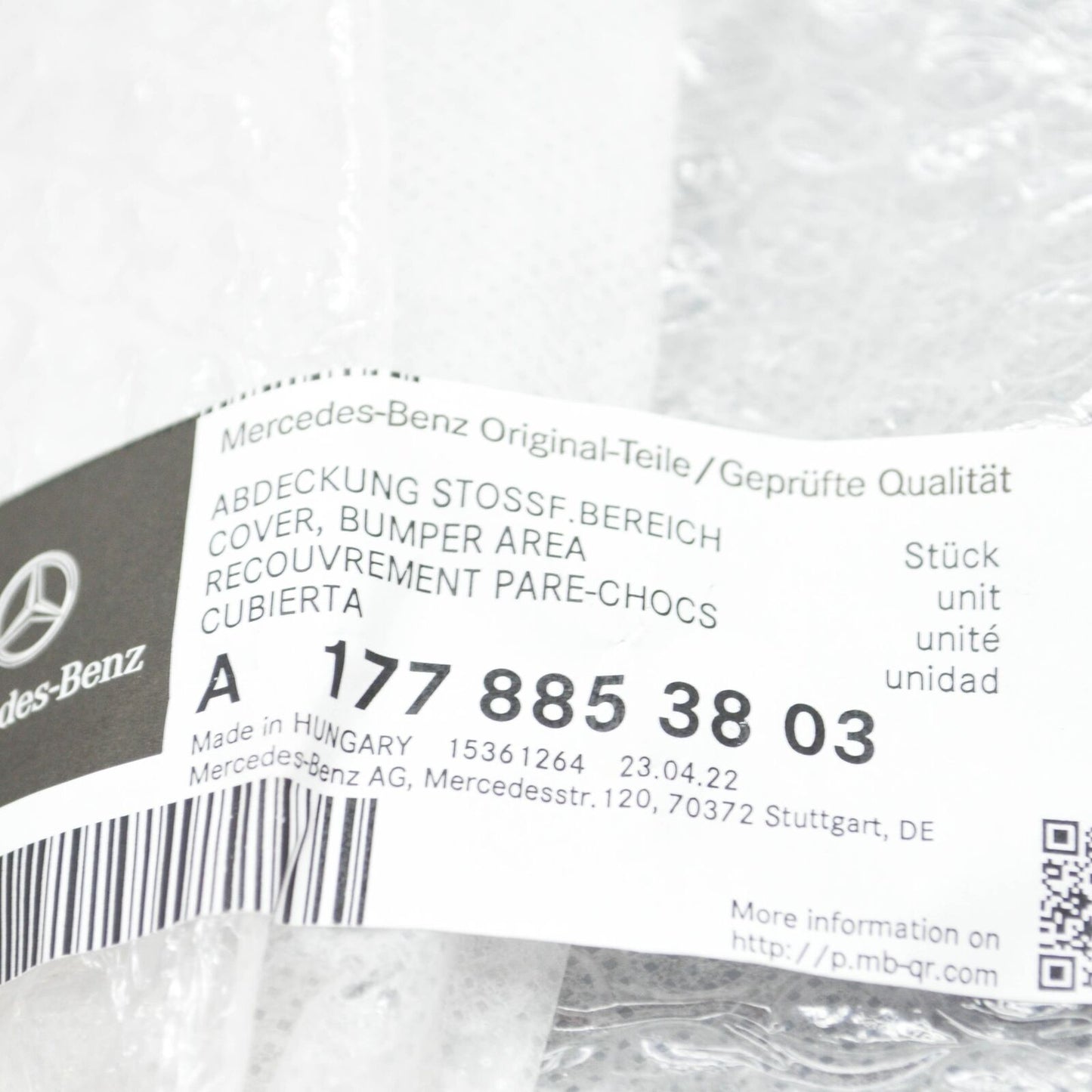 NEW MERCEDES-BENZ A W177 FRONT BUMPER LEFT LOWER INNER COVER A1778853803