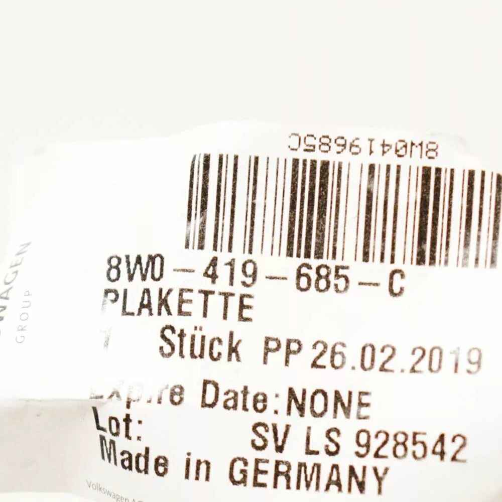 NEW AUDI A3 8V S BADGE MULTIFUNCTION STEERING WHEEL EMBLEM 8W0419685C