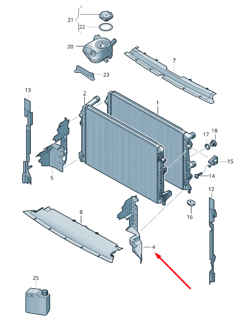 NEW VOLKSWAGEN T-CROSS C11 RADIATOR LEFT AIR GUIDE 2GM121283A 2020 ORIGINAL