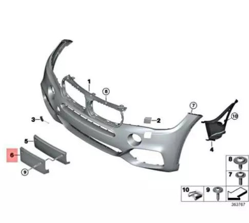 NEW BMW X5 F15 FRONT M BUMPER LICENSE PLATE HOLDER US/JAPAN 51118054011 ORIGINAL