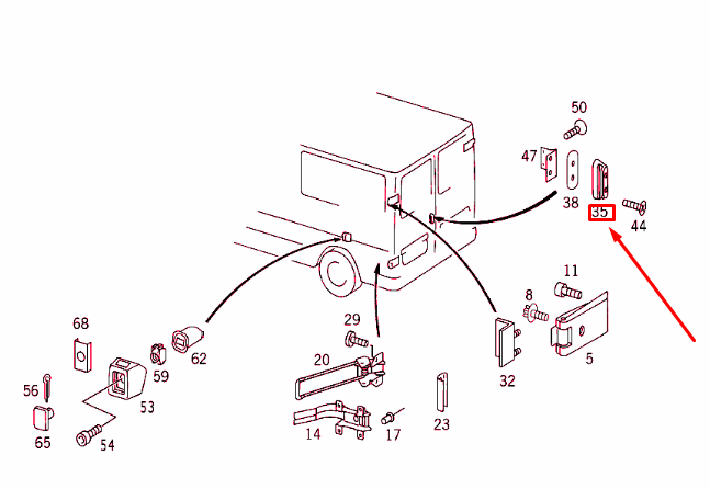 NEW MERCEDES-BENZ SPRINTER 903 REAR PANEL DOOR CHECK A9017400316 ORIGINAL