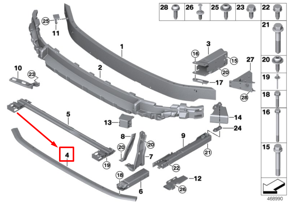 new mini countryman f60 front lower bumper mount 7378735 51117378735 original