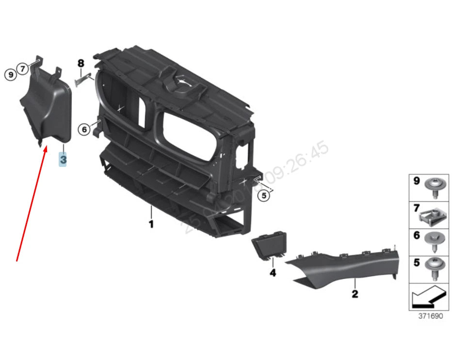 NEW BMW X3 F25 RADIATOR RIGHT AIR DUCT 51747338578 7338578 2015 ORIGINAL