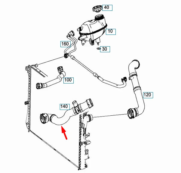 NEW MERCEDES-BENZ C-CLASS W205 RIGHT WATER RADIATOR HOSE A2055017684 ORIGINAL
