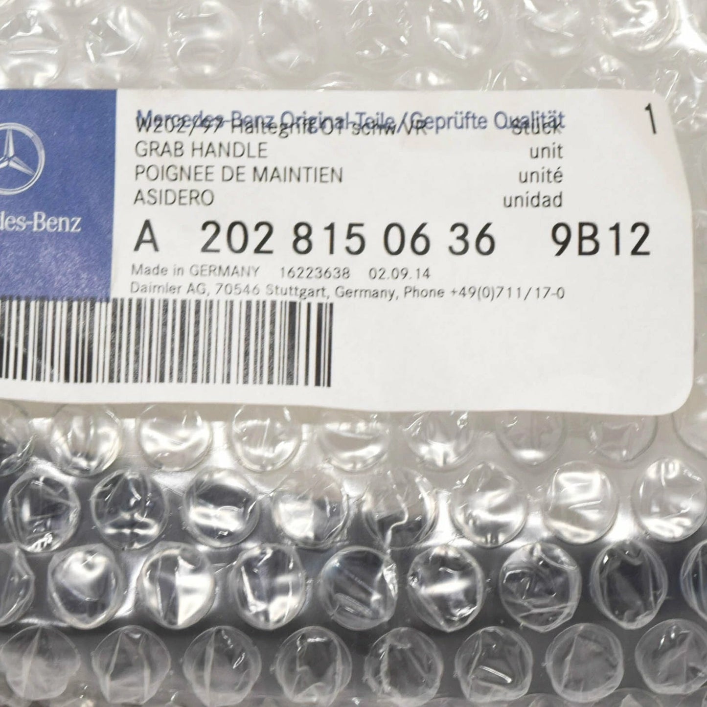 NEW MERCEDES-BENZ C W202 FRONT RIGHT DOOR UPPER PART GRAB HANDLE A20281506369B12