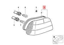 NEW BMW E38 SEDAN TAIL LIGHT LEFT 8360081 63218360081 ORIGINAL