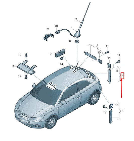 NEW AUDI A1 8X LOWER ANTENNA AMPLIFIER 8X0035225D