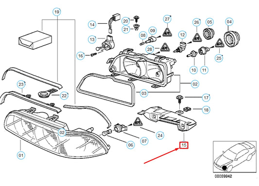 NEW BMW 5 E39 LEFT SIDE HEADLIGHT BRACKET 63128362441 ORIGINAL