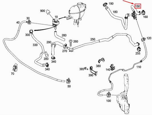 NEW MERCEDES-BENZ E W212 HEAT EXCHANGER FEED HOSE A2128300396 ORIGINAL