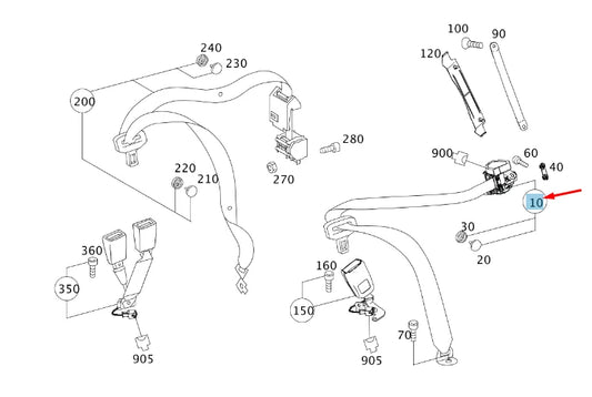 NEW MERCEDES-BENZ E W212 REAR LEFT SEAT BELT A21286003859C94 ORIGINAL