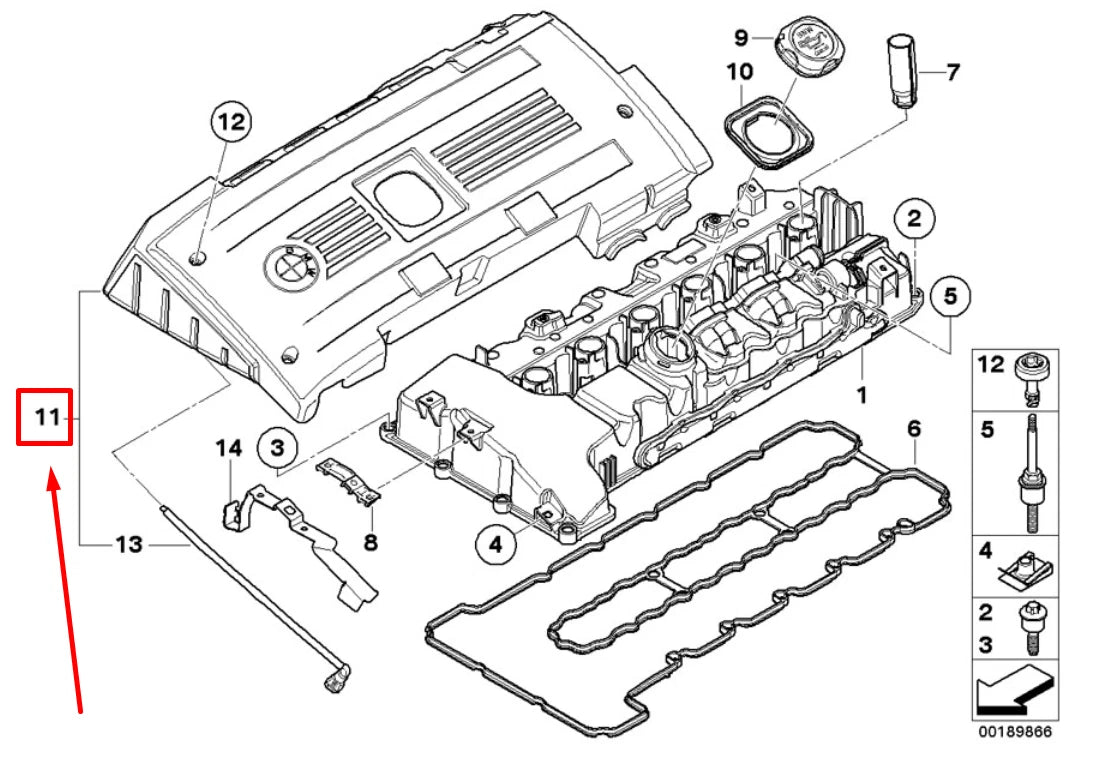 NEW BMW 5 E60 ENGINE BEAUTY COVER 11127575036 7575036 ORIGINAL