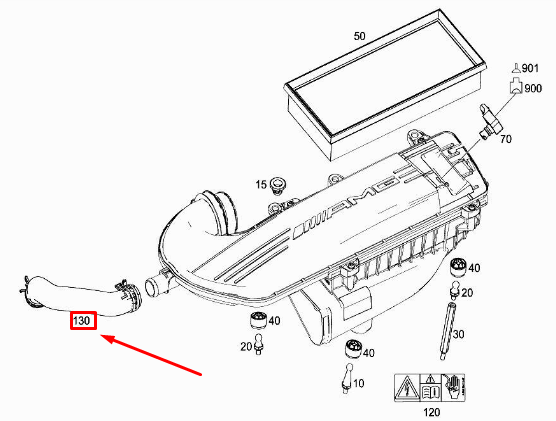 NEW MERCEDES-BENZ C COUPE C205 LEFT MOLDED AIR HOSE A1770940682 ORIGINAL