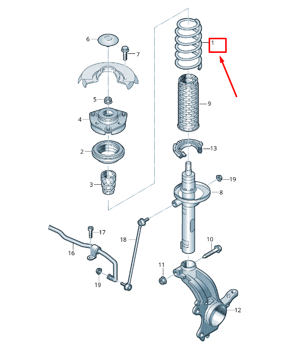 new skoda kamiq front coil spring 2q0411105b original