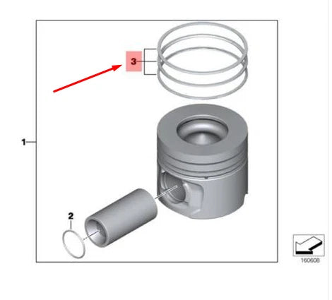 NEW BMW 3 F30 PISTON RINGS REPAIR KIT 11257812627 7812627 ORIGINAL
