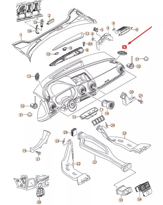 NEW AUDI A3 8V DASHBOARD RIGHT AIR VENT LHD 8V18197946PS ORIGINAL