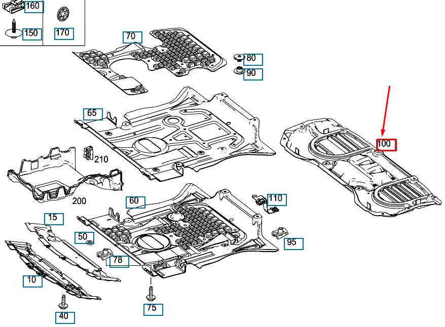 NEW MB ML W166 REAR ENCAPSULATION UNDERCOVER PANEL A1665200523 ORIGINAL