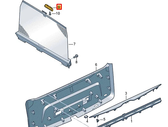NEW AUDI Q7 4M DOOR GLASS SUNSHADE BRACKET UPPER RIGHT 4M0861790A4PK ORIGINAL