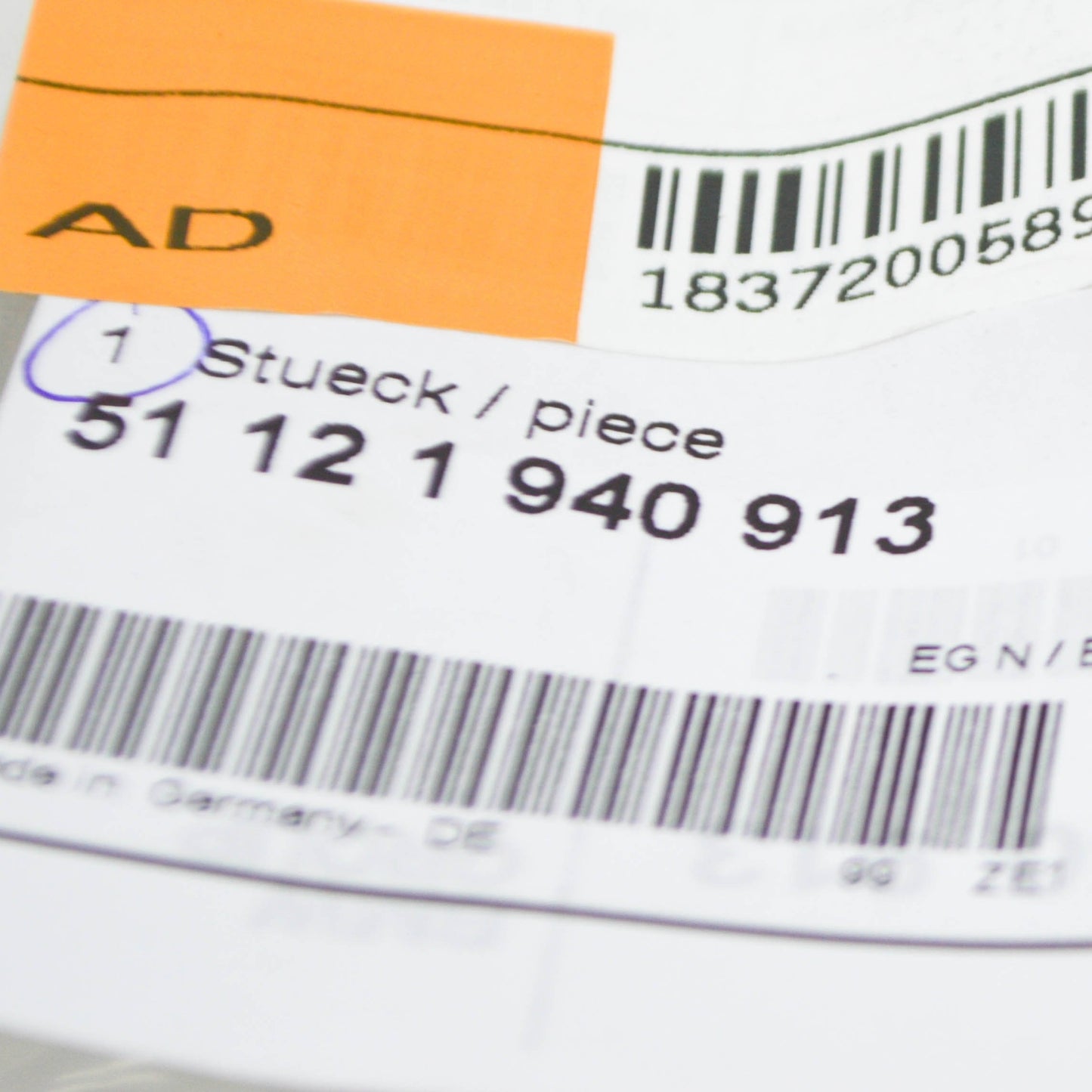 new bmw 8 e31 rear bumper panel foil 51121940913 original