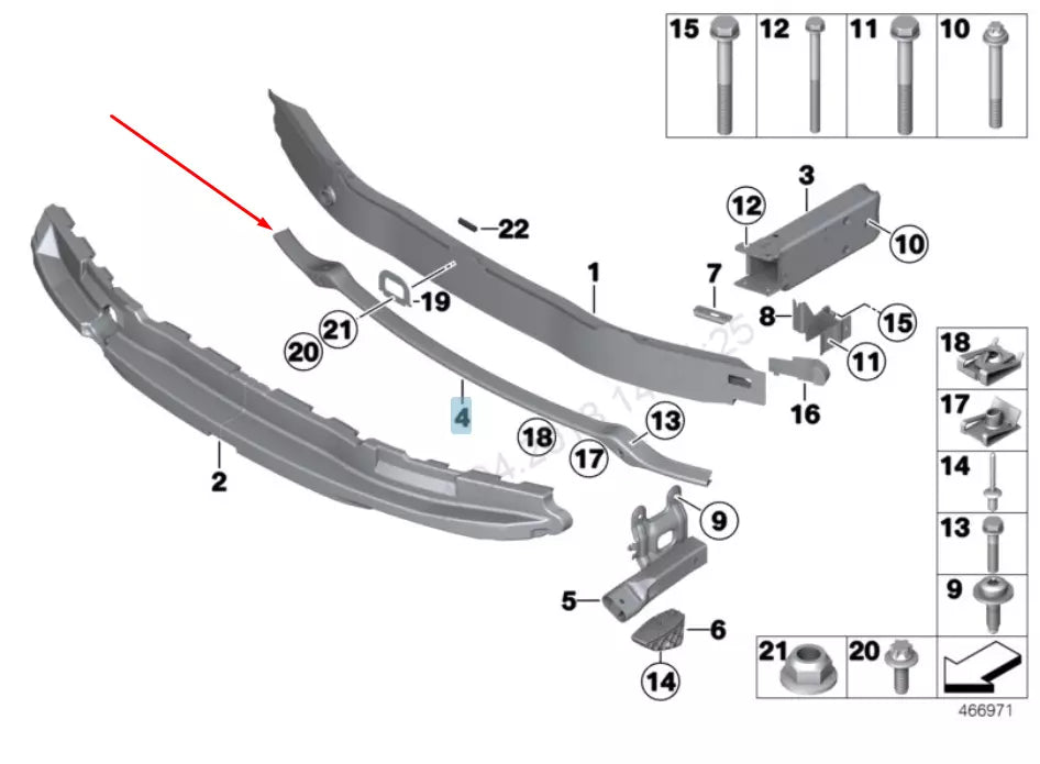 NEW BMW M2 F87 FRONT BUMPER LOWER CRASH BAR 51118054310 8054310 2016 ORIGINAL