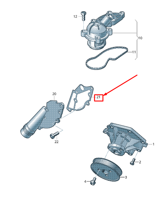 new audi a6 avant c7 engine coolant outlet gasket 06e121139k original