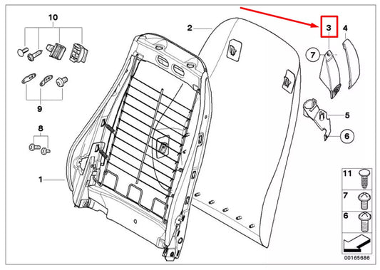 NEW BMW Z4 E85 FRONT RIGHT SEAT BELT DEFLECTOR 52107163128 7163128 ORIGINAL