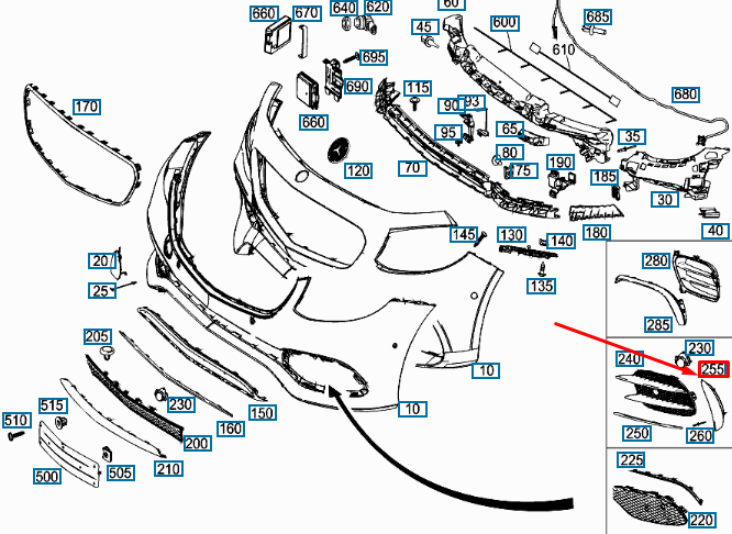 NEW MERCEDES-BENZ E W213 AMG FRONT BUMPER LEFT TRIM STRIP A2138858901 ORIGINAL