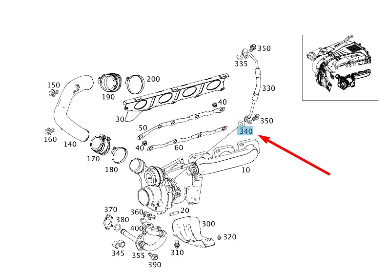 NEW MERCEDES-BENZ ML W166 TURBO OIL LINE O-RING A0239974645 ORIGINAL