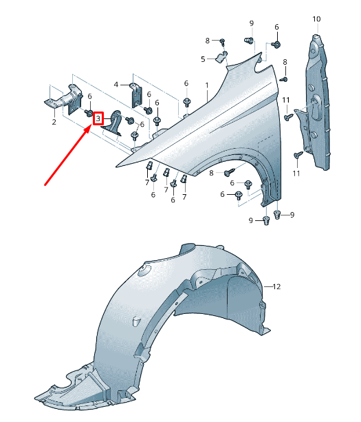 NEW SEAT ARONA KJ FRONT LEFT FENDER BRACKET 6F9821167A ORIGINAL