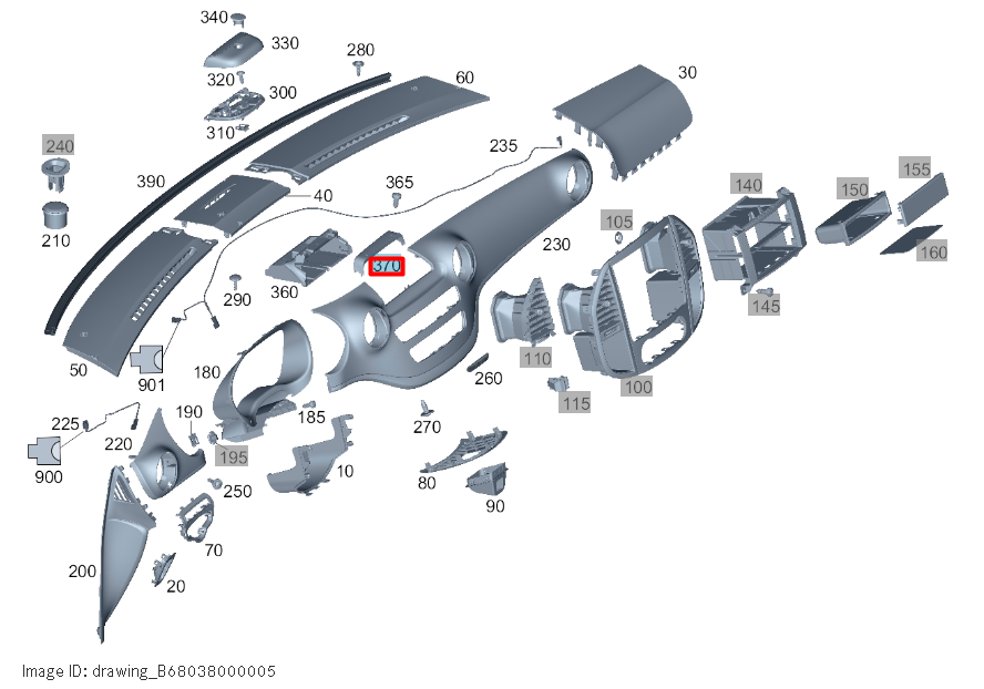 NEW MB VITO W447 INSTRUMENT PANEL DISPLAY COVER LHD A44768938379051 ORIGINAL