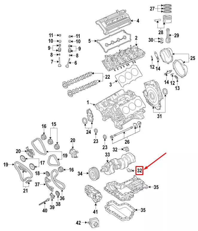 NEW AUDI A6 AVANT C7 ENGINE LOWER CRANKSHAFT BEARING 06E105591ACSWA ORIGINAL