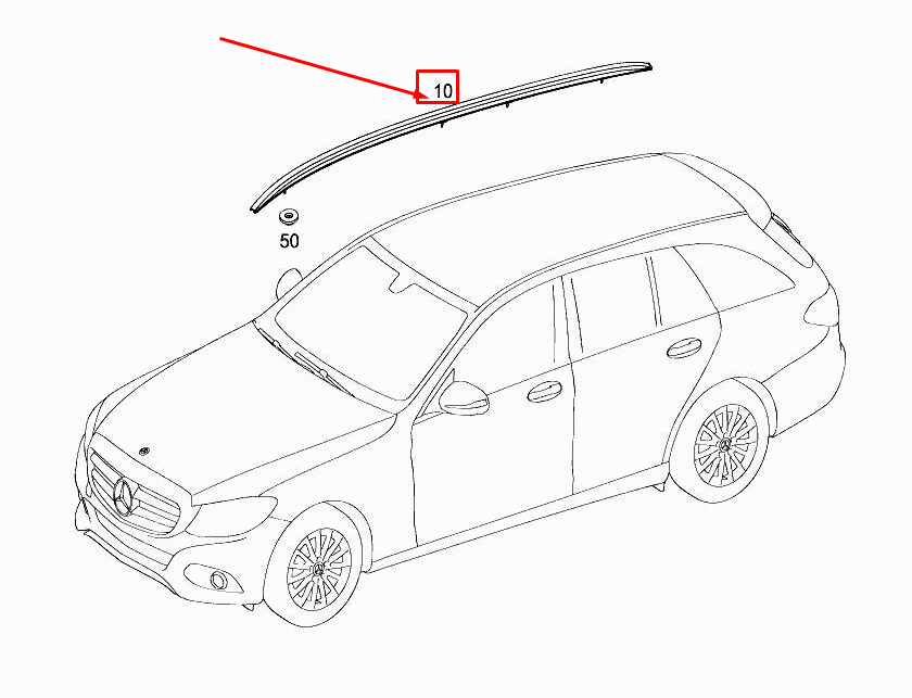 new mercedes-benz c w205 right roof railing a2058900493 original