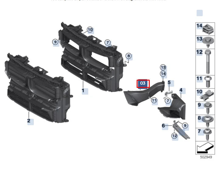 NEW BMW X1 F48 AIR INTAKE BRAKE TUBE DUCT LEFT 51748075925 8075925 ORIGINAL